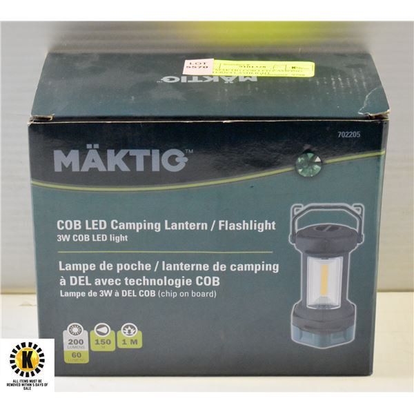 NEW MAKTIG COB LED CAMPING LANTERN/FLASHLIGHT