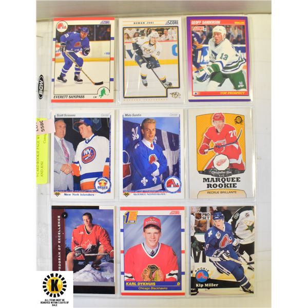 9 CARD ROOKIE PAGE WITH SUNDIN AND JOSI