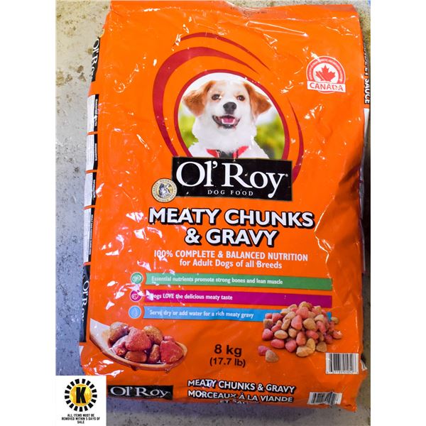 8KG BAG OF OL'ROY DOG FOOD