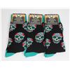 Image 1 : THREE NEW PAIRS OF WOMENS SUGAR SKULL THEME SOCKS