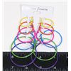 Image 1 : NEW 6PC MULTI-COLOR HOOP EARRINGS MULTIPLE SIZES