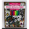 Image 1 : NEW SUGAR SKULLS NEON COLORING KIT MARKERS