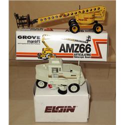 (2) Construction Toys--Conrad Elgin Street Sweeper & Grove Manlift AMZ66