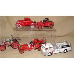 (5) National Motor Museum Mint Fire Trucks--all different