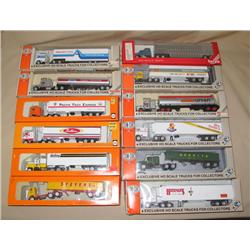 (12) HO Scale Semi Trucks--all different