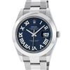 Image 1 : Rolex Mens SS 41MM Blue Roman Diamond Datejust 2 Oyster Band Wristwatch