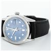Image 3 : Rolex Mens Stainless Steel Blue Diamond 36MM Datejust Wristwatch With Nylon Stra