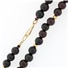 Image 3 : 14k Gold Vintage 8.2mm Red Garnet & 3.9mm Gold Bead Strand 22" Necklace