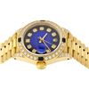 Image 3 : Rolex Ladies 18K Yellow Gold Blue Vignette Diamond And Sapphire President Wristw
