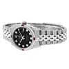 Image 2 : Rolex Womens Midsize 31mm Black Diamond Lugs & Ruby Datejust Wristwatch