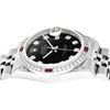 Image 7 : Rolex Womens Midsize 31mm Black Diamond Lugs & Ruby Datejust Wristwatch