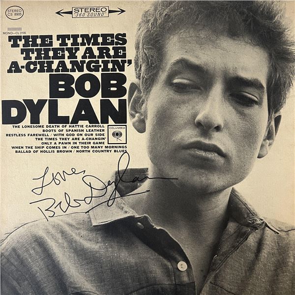 Bob Dylan The Times They Are A Changin signed album