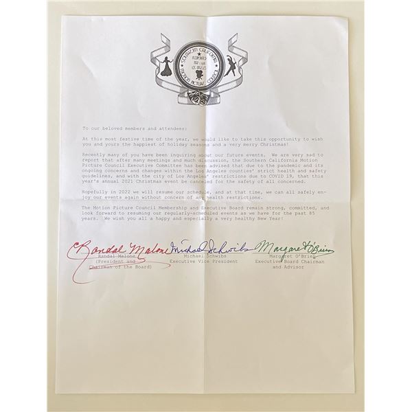 Margaret O'Brien signed letter