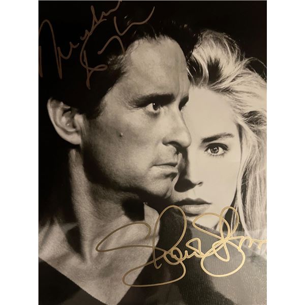 Basic Instinct Michael Douglas and Sharon Stone signed movie photo
