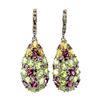 Image 1 : Natural Peridot Rhodolite Sapphire Earrings