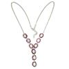 Image 2 : Natural Unheated White Opal Rhodolite Garnet Necklace