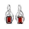 Image 1 : Natural  Octagon Mozambique Garnet Earrings