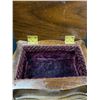Image 2 : Vintage Wooden Jewelry Box with Purple Liner