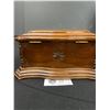 Image 3 : Vintage Wooden Jewelry Box with Purple Liner