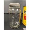 Image 2 : Vintage Crown Canning Jar and a Risoline Engine Treatment 1 Imperial Quart Tin