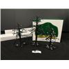 Image 1 : Department 56 Halloween Accessories " Spooky Black Bare Branch Trees" & 2 Boxes Flexible Autumn Hedg