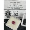 Image 1 : Natural Ruby 2.395 ct 8.22 x7.05 x 4.27mm Oval Cut-SI- Madagascar GF Treatment