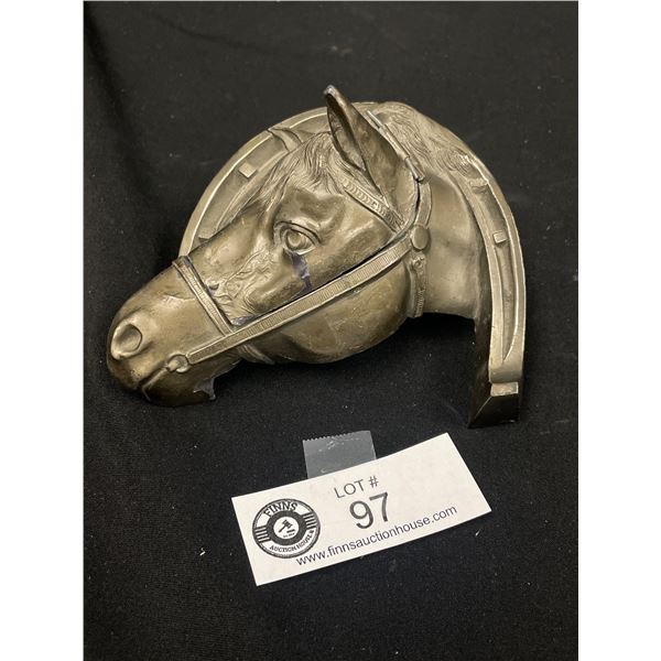 Vintage Metal Horsehead & Shoe Wall Hanger