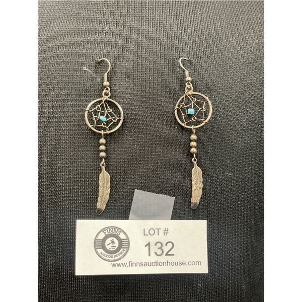 Pair of Vintage First Nation Dream Catcher Earrings