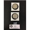 Image 1 : Lot of 2 Canadian Silver 50 Cent Coins 1945 and 1953