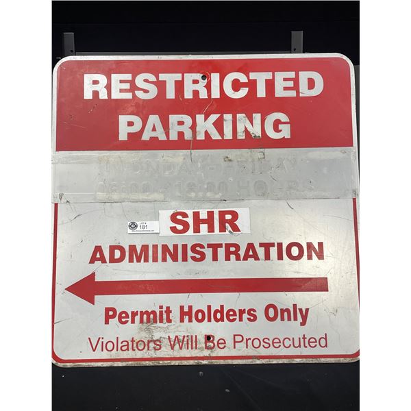 Restricted Parking Metal Sign
