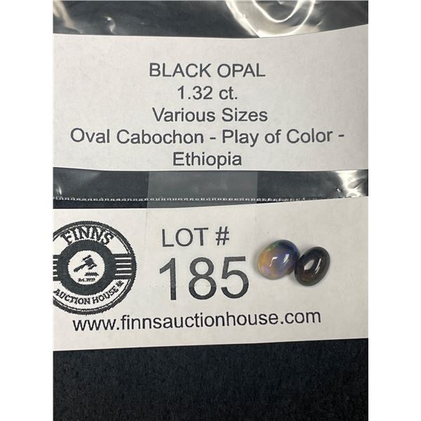 Black Opal 1.32 ct.Various Sizes-Oval Cabochon-Play of Colour- Ethiopia