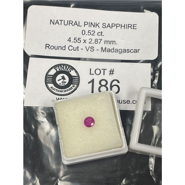 Natural Pink Sapphire 0.52 ct 4.55 x 2.87mm Round Cut-VS-Madagascar