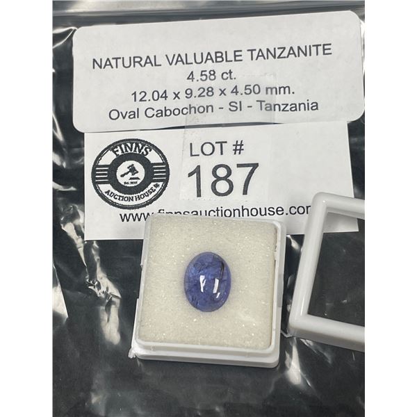 Natural Valuable Tanzanite 4.58 ct 12/04 x 9.28 x 4.50mm Oval Cabochon-SI-Tanzania