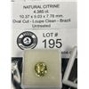 Image 1 : Natural Citrine 4.385 ct 10.37 x 9.03 x 7.78 mm Oval Cut-Loupe Clean- Brazil- Untreated