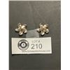 Image 2 : Pair of Sterling Flower Earrings