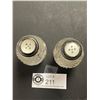 Image 2 : Pair of Sterling Top Crystal Salt and Pepper
