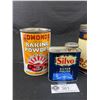 Image 2 : Lot of 3 Vintage Household Tins. 2 Baking Powder and 1 Silver Polish