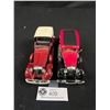 Image 1 : Lot of 2 1:32 Scale Die Cast Cadillac Cars. A Red One and a Burgandy with Cream Roof