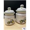 Image 2 : Set of 3 John Deere Canisters. No Chips
