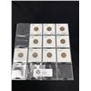 Image 1 : Lot of 10 Canadian Pennies Various Years Before 1952 In Holders and In A Sleeve
