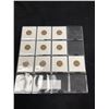 Image 2 : Lot of 10 Canadian Pennies Various Years Before 1952 In Holders and In A Sleeve