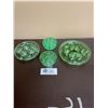Image 2 : Lot of Vintage Green Glass Flower Frogs. 1 is Uranium Glass
