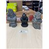 Image 1 : Lot of 3 Plaster Statues of Inuit People