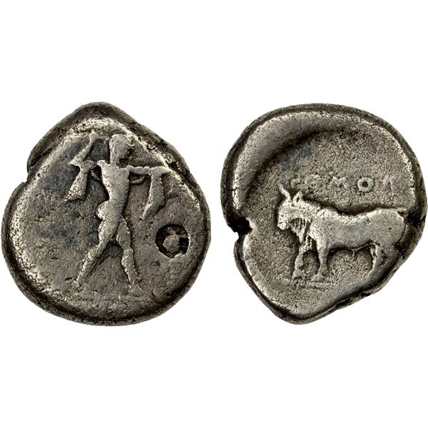 LUCANIA: Poseidonia, AR nomos (7.52g), ca. 445-420 BC, Choice Fine