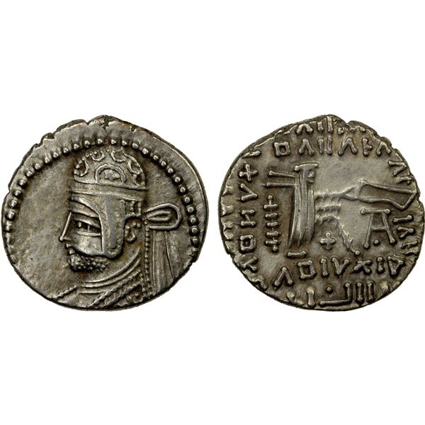 PARTHIAN KINGDOM: Parthamaspates, AD 116, AR drachm (3.77g), Ekbatana (Hamadan), VF-EF