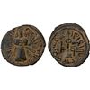 Image 1 : ARAB-BYZANTINE: Standing Caliph, ca. 692-697, AE fals (3.29g), Halab, ND, choice VF-EF