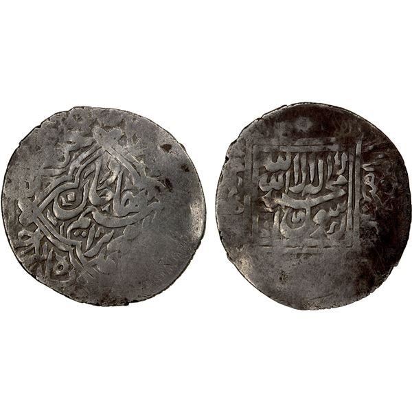 SHAYBANID: Muhammad Ibrahim, 1599-1600, AR tanka (4.54g), Balkh, AH1008//1008, VF