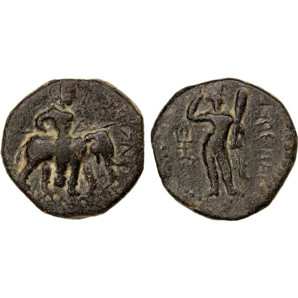 KUSHAN: Huvishka, ca. 155-187, AE tetradrachm (11.33g), VF