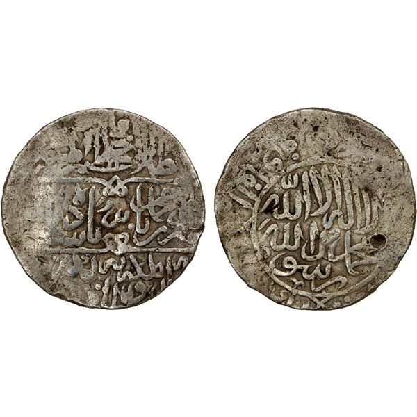 MUGHAL: Babur, 1526-1530, AR tanka (4.49g), Luknur, AH(9)36, F-VF