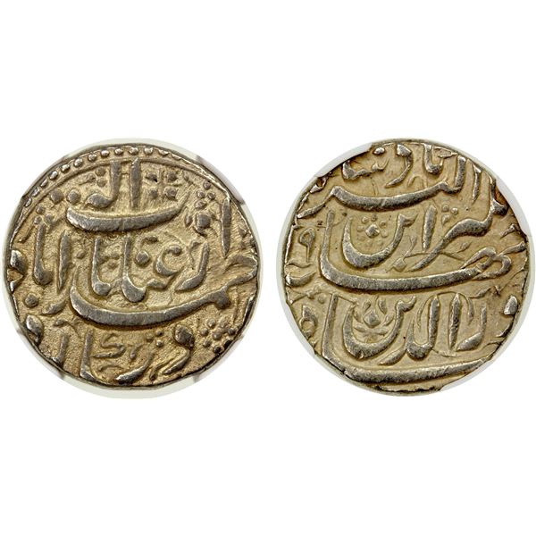 MUGHAL: Jahangir, 1605-1628, AR rupee, Ahmadabad, year 19, NGC graded AU50